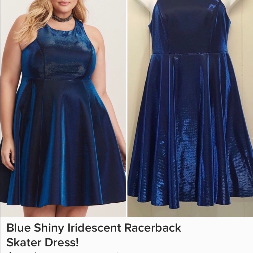 TORRIDS Most BEAUTIFUL Blue METALLIC Dress